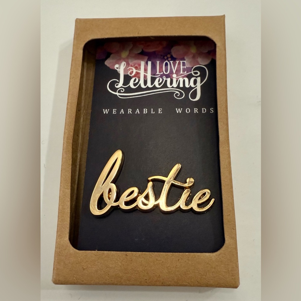 Gold 'Bestie' Brooch
